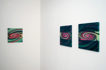 Gudrun Klebeck, Series Vortex Green Red I - III, 2019