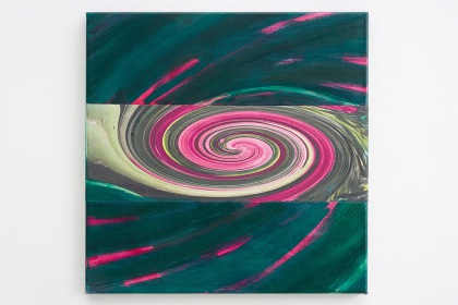 Gudrun Klebeck, Wirbel Grünrot I, 2019