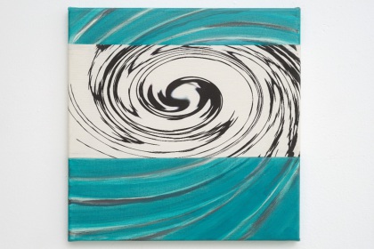 Gudrun Klebeck, Wirbel Blaugrün IV, 2017